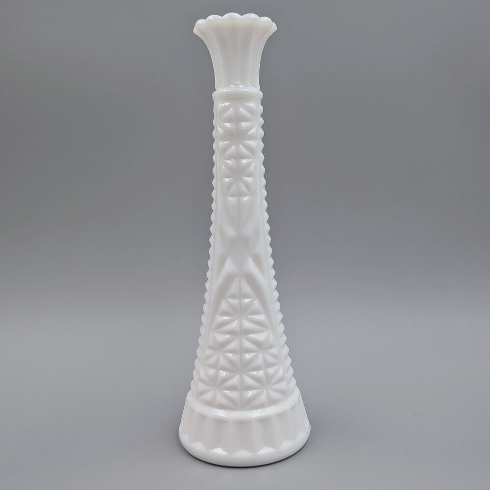 Set of 3 Vintage White Milk Glass Bud Vases - 9" Shabby Chic Floral Decor - Picture 6 of 10